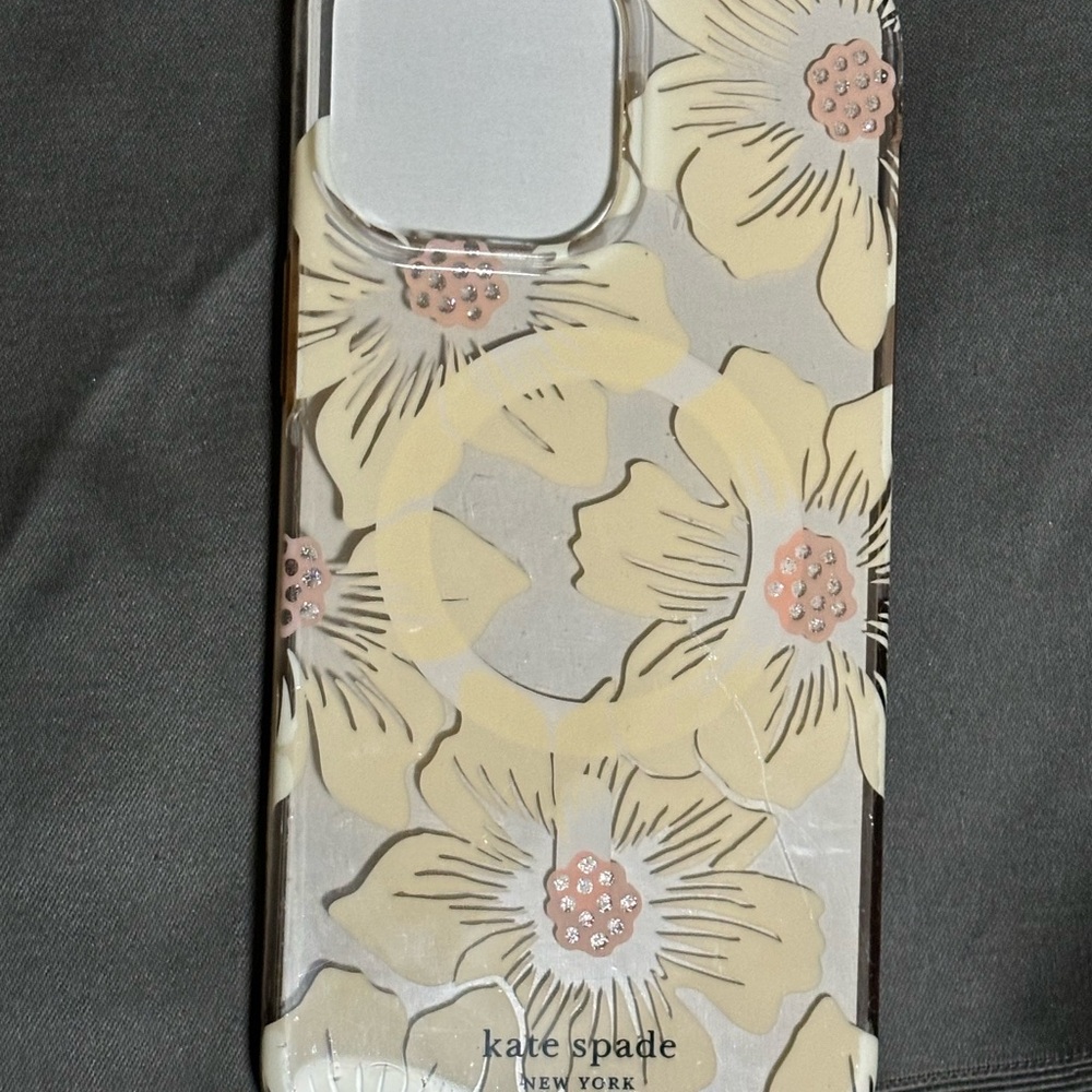 Kate Spade Floral Phone Case - Cream and Pink